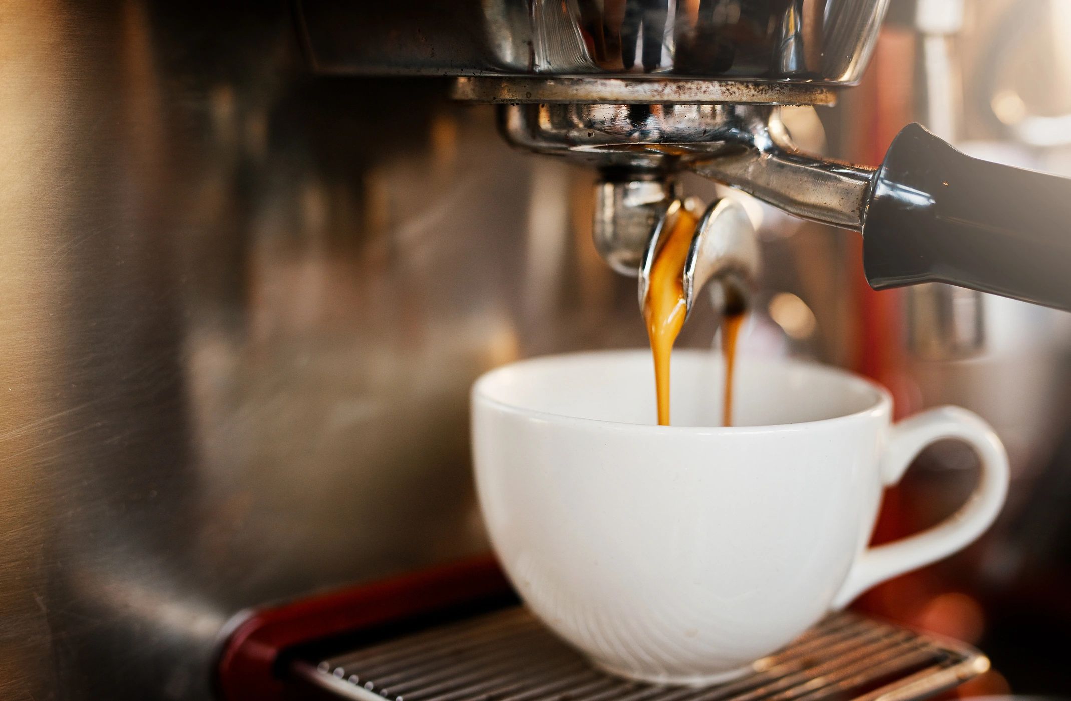 Close-up of espresso being prepared